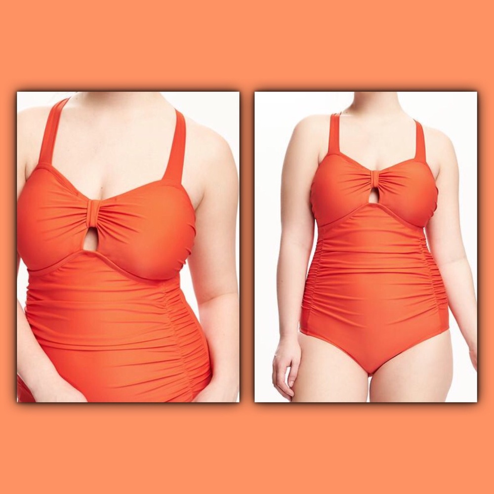Old Navy Women's Orange One Piece Swimsuit